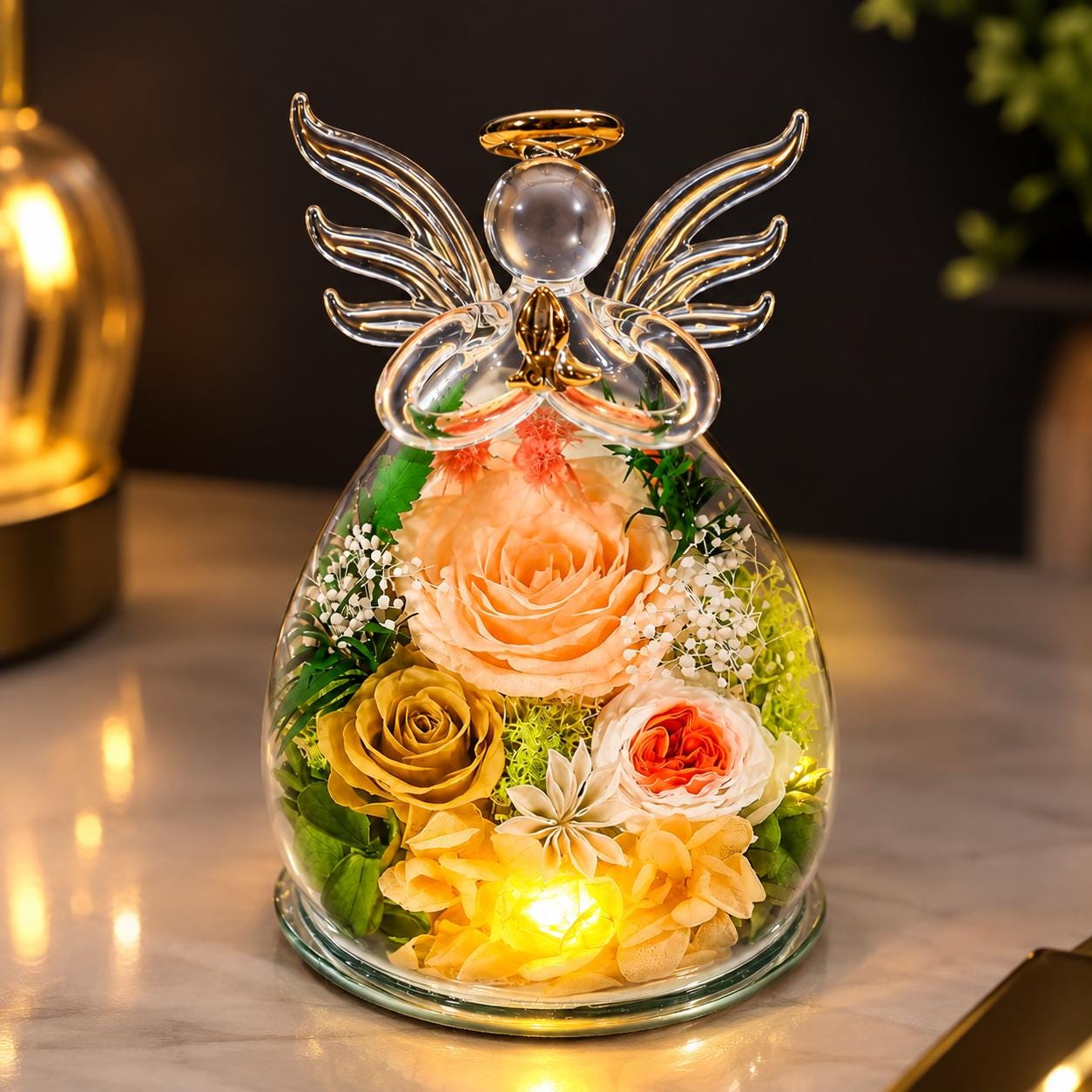 Angel Glass Dome - Etsy