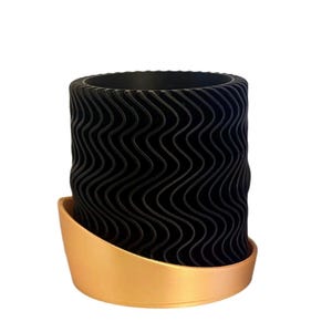 Modern Wave Planter | Small Indoor Plant Pot | Ribbed Succulent Planter