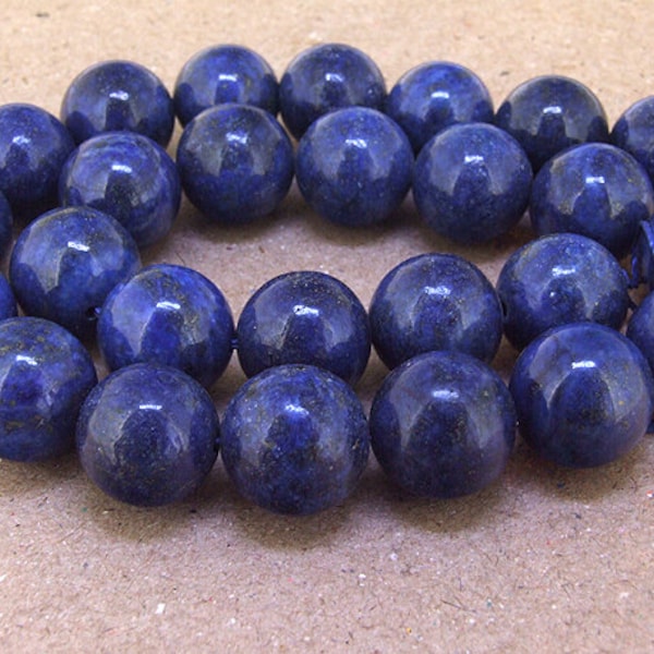 Round Blue lapis lazuli Gemstone Beads --- 16mm 18mm 20mm --- Lapis Ball beads --- 15.5" in length --- Full Strand