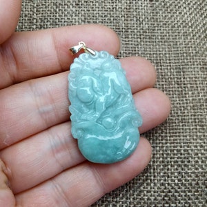 Certificated Natural Jadeite Pendant Chinese Zodiac Pig diy Necklace Burma Jade mulet Ancient Chinese Traditional design Grade A