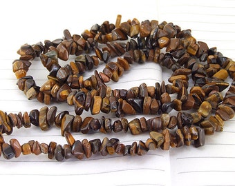 strand Nugget Chip Yellow Tiger Stone Gemstone Beads ----- 5mmx 7mm ----- about 180Pieces ----- gemstone beads--- 34" in length