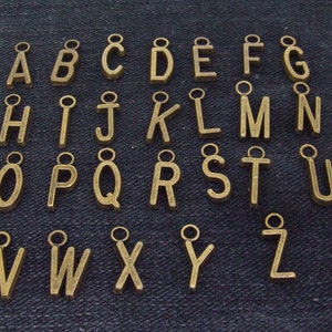 26 Beads Charm 26 letters bronze Plated Victorian Pendants Beads 8mmx16mm 26Pieces 2C image 1