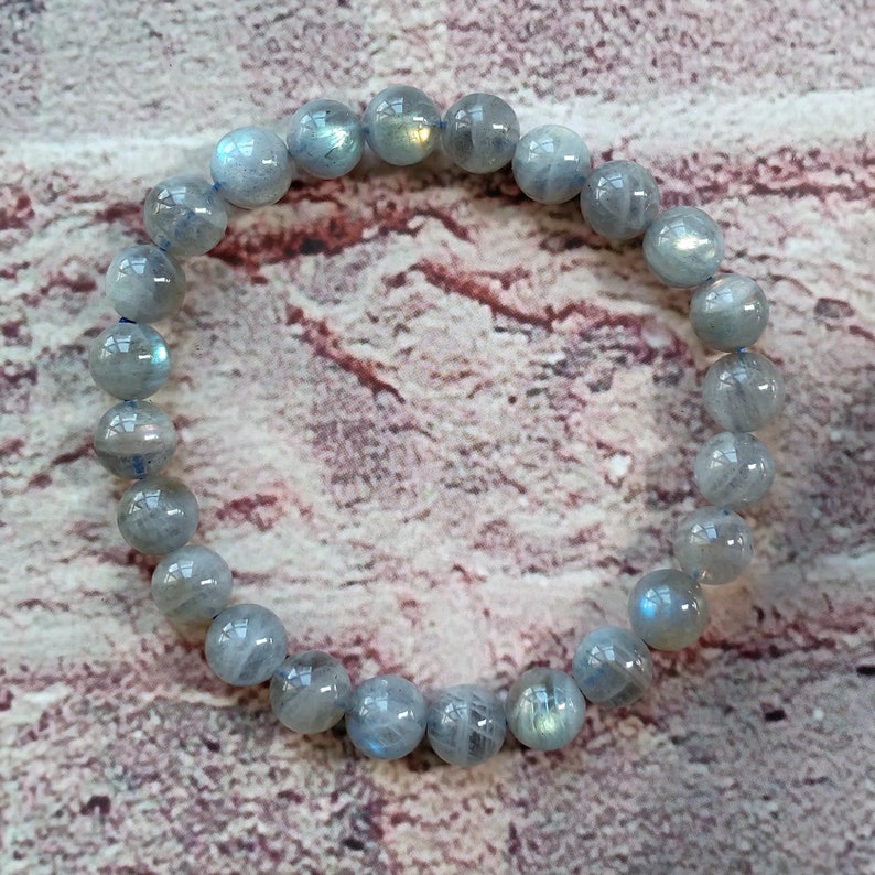 Moonstone Bracelet Genuine Rainbow Moonstone Yoga Bracelet Etsy