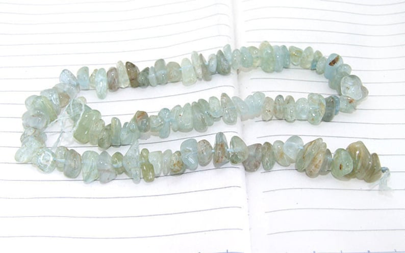 --- --- about 100Pieces 16 in length gemstone beads-- 7mmx10mm Full Strand Natural Nugget Aquamarine Beads ---