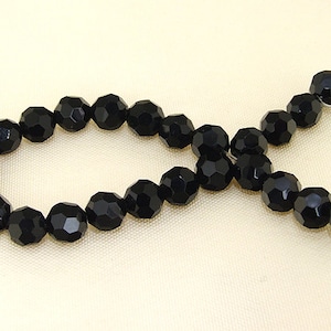 Charm Faceted Black Crystal Glass Gemstone Beads ----10mm ----about 24beads