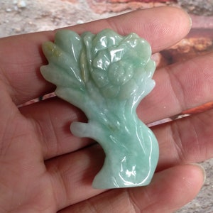 Certified Natural Jadeite Pendant,untreated Burma Jade Pendant , Carved Flower 花开富贵