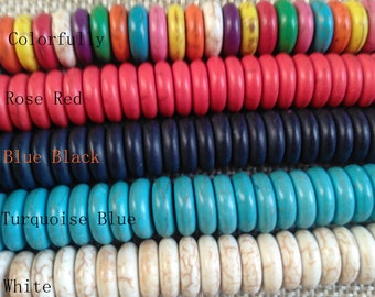 125 Heishi Howlite Turquoise Spacer Beads ----10mm----16inch length Heishi Shaped Beads