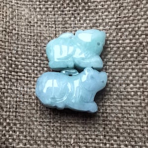 Natural Jadeite Tiger Pendant: Grade A Burma Jade Amulet