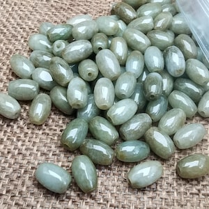 BULK 9 Stück A Natürliche Burma Jade Barrel Perlen Jadeit Perlen DIY Schmuck Edelstein Perlen