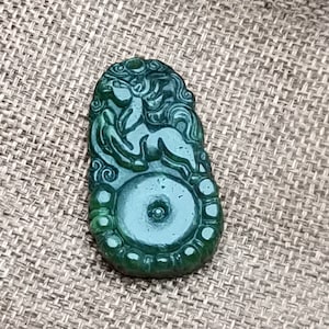 Natural Nephrite Green Jade Pendant Carved Horse Untreated Jade Amulet diy Necklace