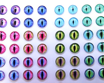 48Beads Multicolor Eye cabochons Charm Round Crystal Clear Glass Cabochons covers- Set of 48 Beads 10mm - 25mm Cabochon DIY Photo Crafting