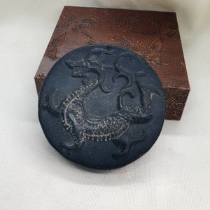Archaistic Design Style Meteorite Pendant Chinese Ancient Culture Carving Chinese Loong Qinglong 青龙