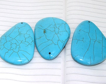 Big Free Turquoise Bead----42mmX65mm----One Bead