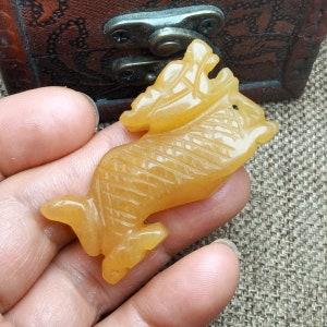 Natural HuangLong Jade Pendant Carved Zodiac Dragon Untreated Jade Amulet diy Necklace