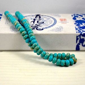 One Full Strand---Disc Shoushan Stone Abacus Beads----7mm x10mm ----about 44 Pieces----15.5inch strand
