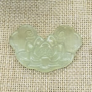 Natural Xiuyan Jade Pendant Ancient China Culture Carving Louts Flower Jade Amulet diy Necklace