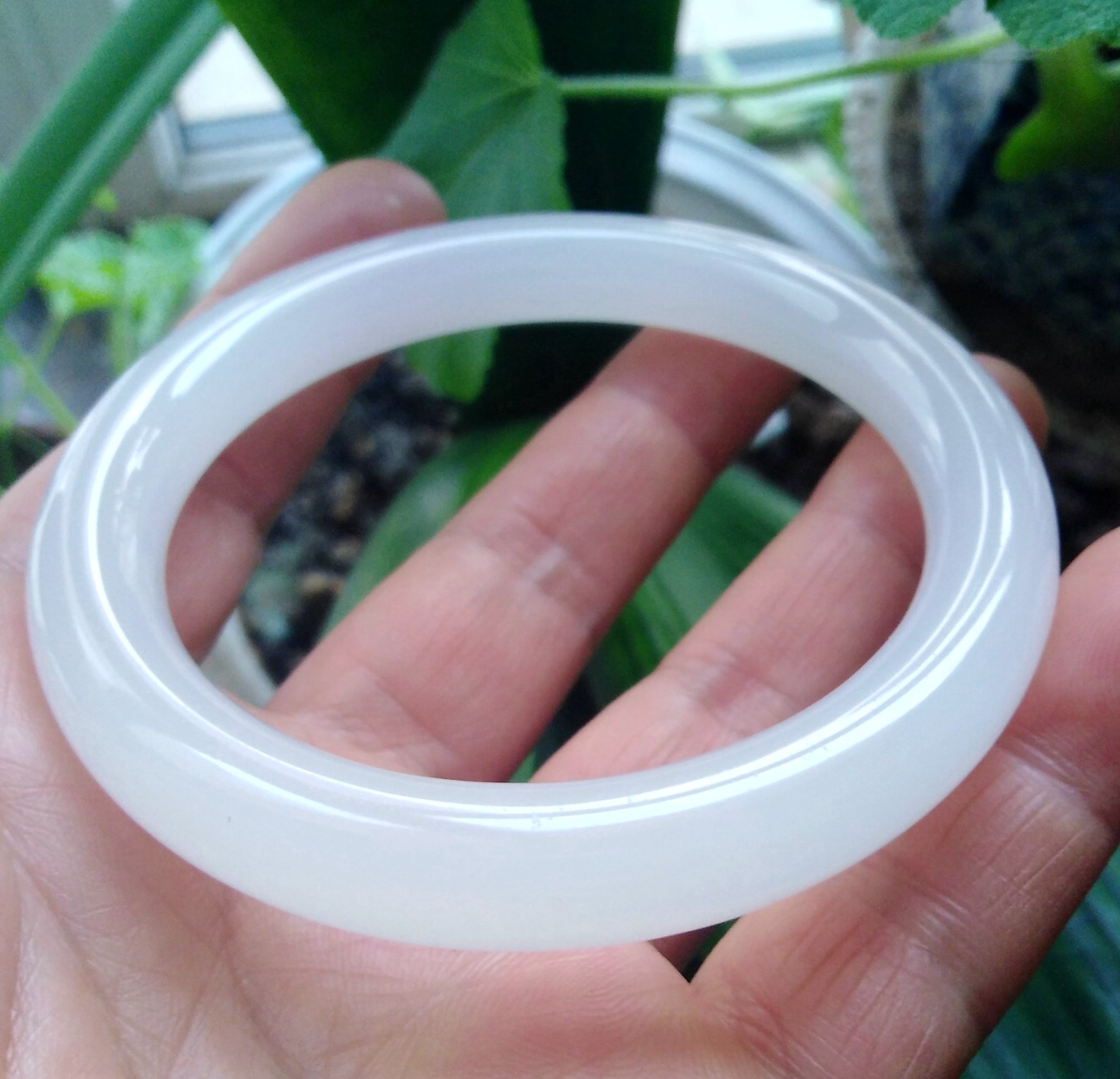 Authentic Natural Jade Bangle/ chunky smooth bangle/ Untreated Etsy