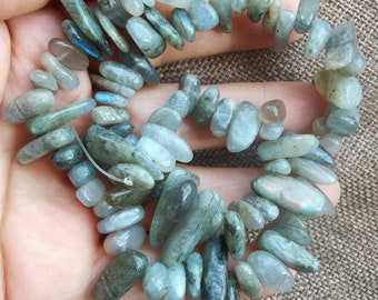 Natural Labradorite Branch Chip beads - semi precious gemstones – 6-16 mm branch chip beads – 15.5inch Diy Necklaces Bracelet Earrings