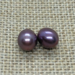 A pair AAA Fresh Water Pearl Drop Shape Half Drilled Beads Jewelry Supplies, Wine red ,Purple ,Light gold, Champagne