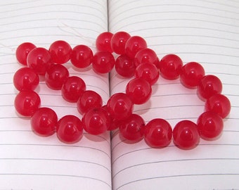 SALE PRICE Candy Red Jade Beads Round shape--- 4mm ,6mm, 8mm ,10mm ,12mm ,14mm --- 15.5 inches strand