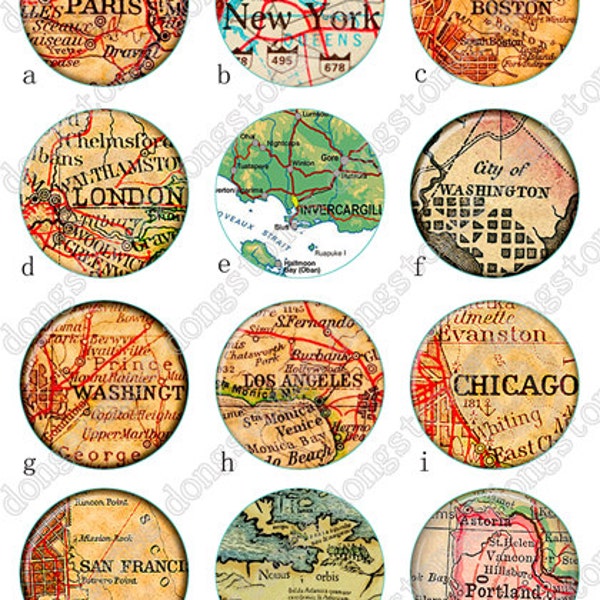 Antique World Map Charm Round Clear Glass Cabochons - Handmade Glass Photo Cabochon ---10mm 12mm 14mm 16mm 18mm 20mm 25mm 30mm---