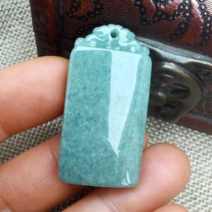 Natural Jadeite Pendant Smooth 平安无事牌 Amulet Natural Jade Pendant Grade A diy Jewelry