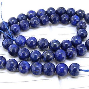 Lapis Lazuli Smooth Round Beads: Full 15.5&quot; Strand