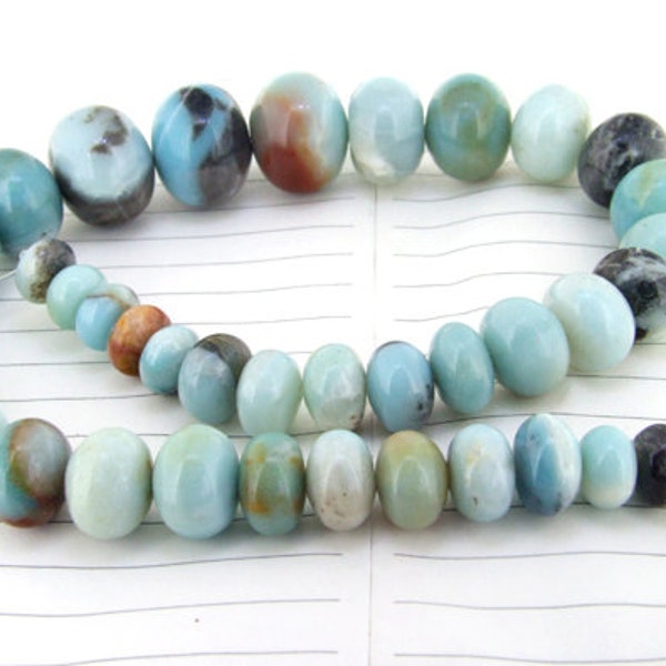 Charm Rondelle amazone Jasper Gemstone Beads--- 10mmx20mm----about 40Pieces----15.5" in length