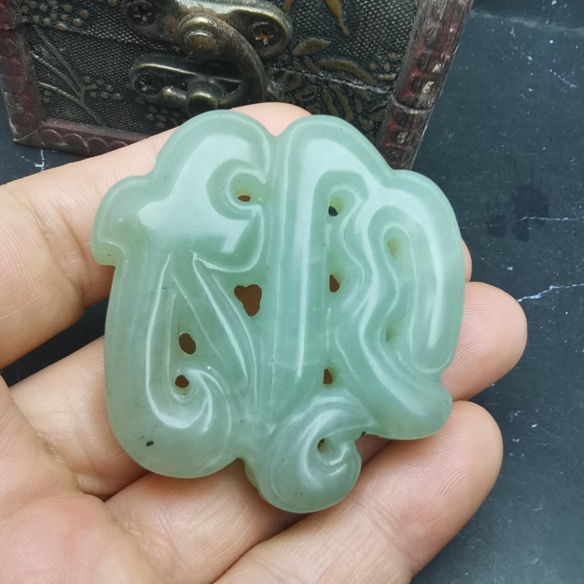Antique Xiuyan Jade Pendant Ancient China Culture Carving FU福 Etsy
