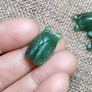 Natural Nephrite Green Jade Pendant Carved Cicada 一鸣惊人 Untreated Jade Amulet diy Necklace