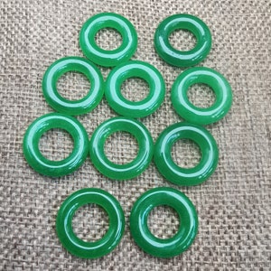 Double Candy Green Malay Jade Beads Smooth Jade Circle Ring diy Necklace Bracelet and Earrings