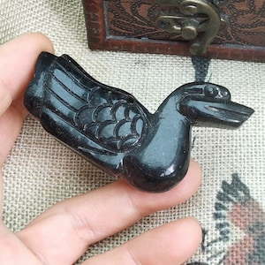Archaistic Design Jade Pendant Carved Duck Blessing Amulet diy Necklace