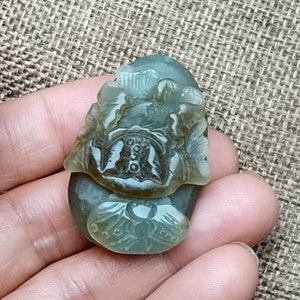 Natural Nephrite Sugar Jade Pendant Carved Flower Butterfly Untreated Jade Amulet diy Necklace