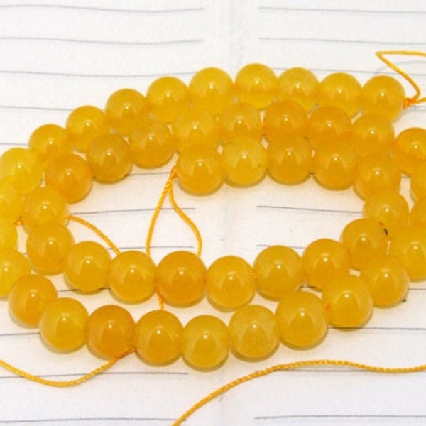 Round Yellow Jade Beads 4mm 6mm 8mm 10mm 12mm 14mm Yellolw jade 15.5" wholesale gemstone
