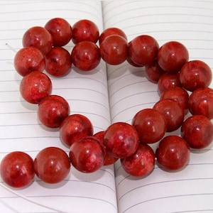 SALE PRICE Red Sponge Coral Beads Round shape--- 6mm, 8mm ,10mm ,12mm ,14mm--- 15 inches full strand--- Round Ball beads