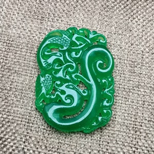 Archaistic Design Malay Jade Pendant ancient Chinese culture Dragon Phoenix 龙凤呈祥