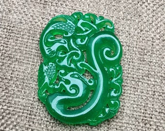 Malay Jade Pendant ancient Chinese culture Dragon Phoenix 龙凤呈祥