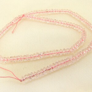 Charm Faceted Heishi Pink Crystal Glass Gemstone Beads ---- 3mmx5mm ----about 150beads
