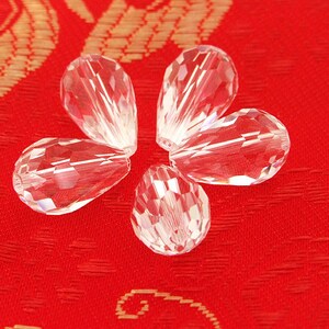 Charm Faceted Teardrop Clear Crystal Glass Gemstone Beads ---- 10mmx15mm ----about 10beads