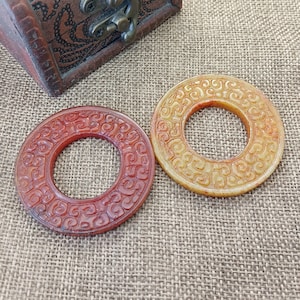 Archaistic Design Jade Pendant Jade Hoop 玉环 Jade Pendant diy Necklace Charm