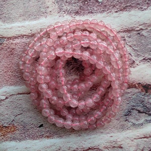 AA Natural Strawberry Quartz Bracelet Healing Gemstone Smooth Round Bead 6mm Necklace