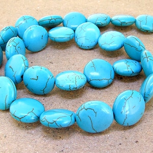 Münze Howlith Türkis Perlen: DIY Schmuckherstellung - 15,5 "Strang