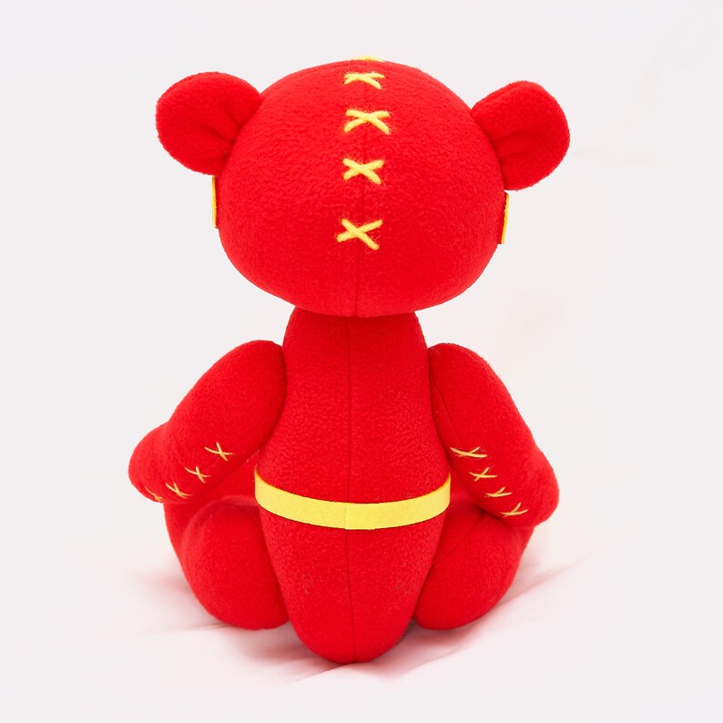Flash bear dc superhero movie comic plush toy justice league Barry Allen cosplay
