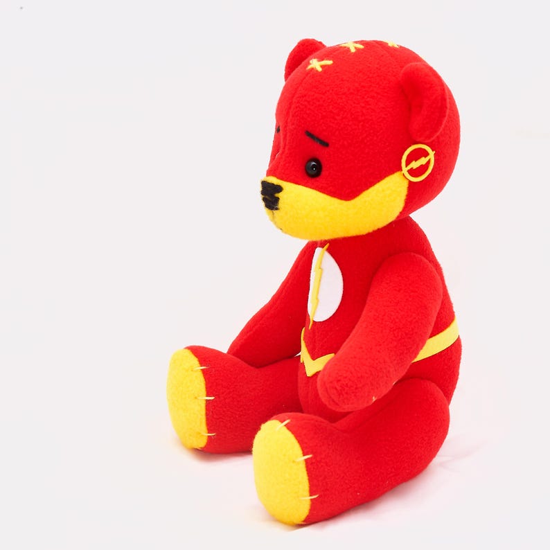 Flash bear dc superhero movie comic plush toy justice league Barry Allen cosplay