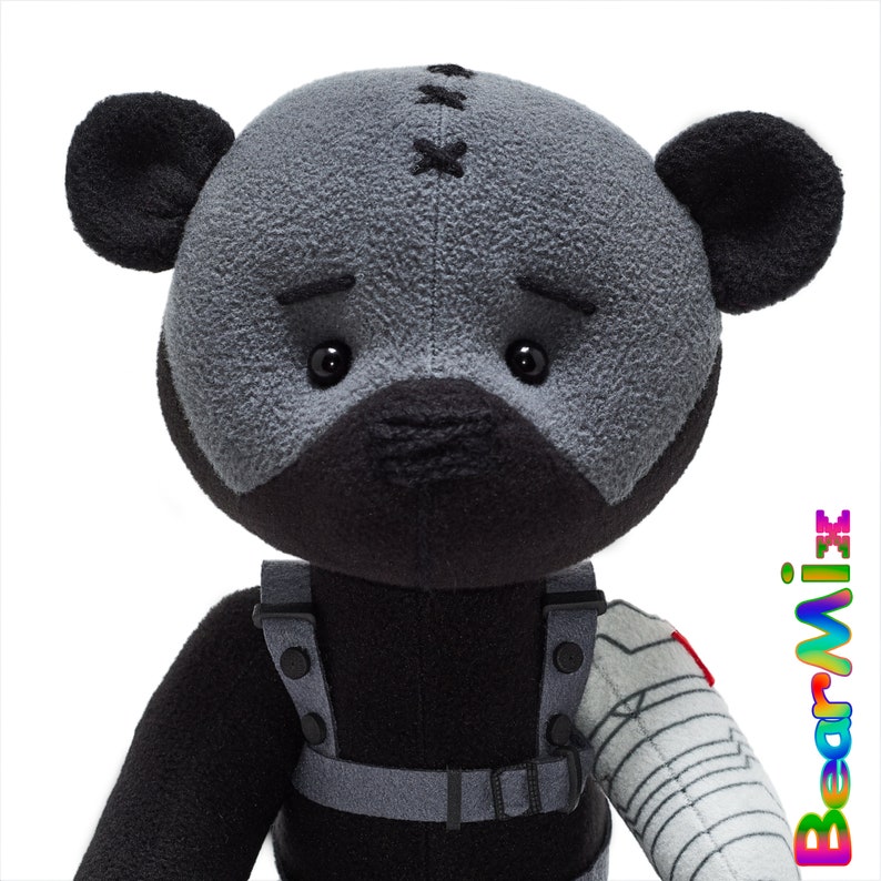 Bucky Winter Soldier bear marvel superhero movie comic plush | Etsy
