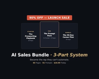 Paquete de estrategias de ventas con IA / Sugerencias para la prospección B2B, Plan de carrera (Descarga digital)