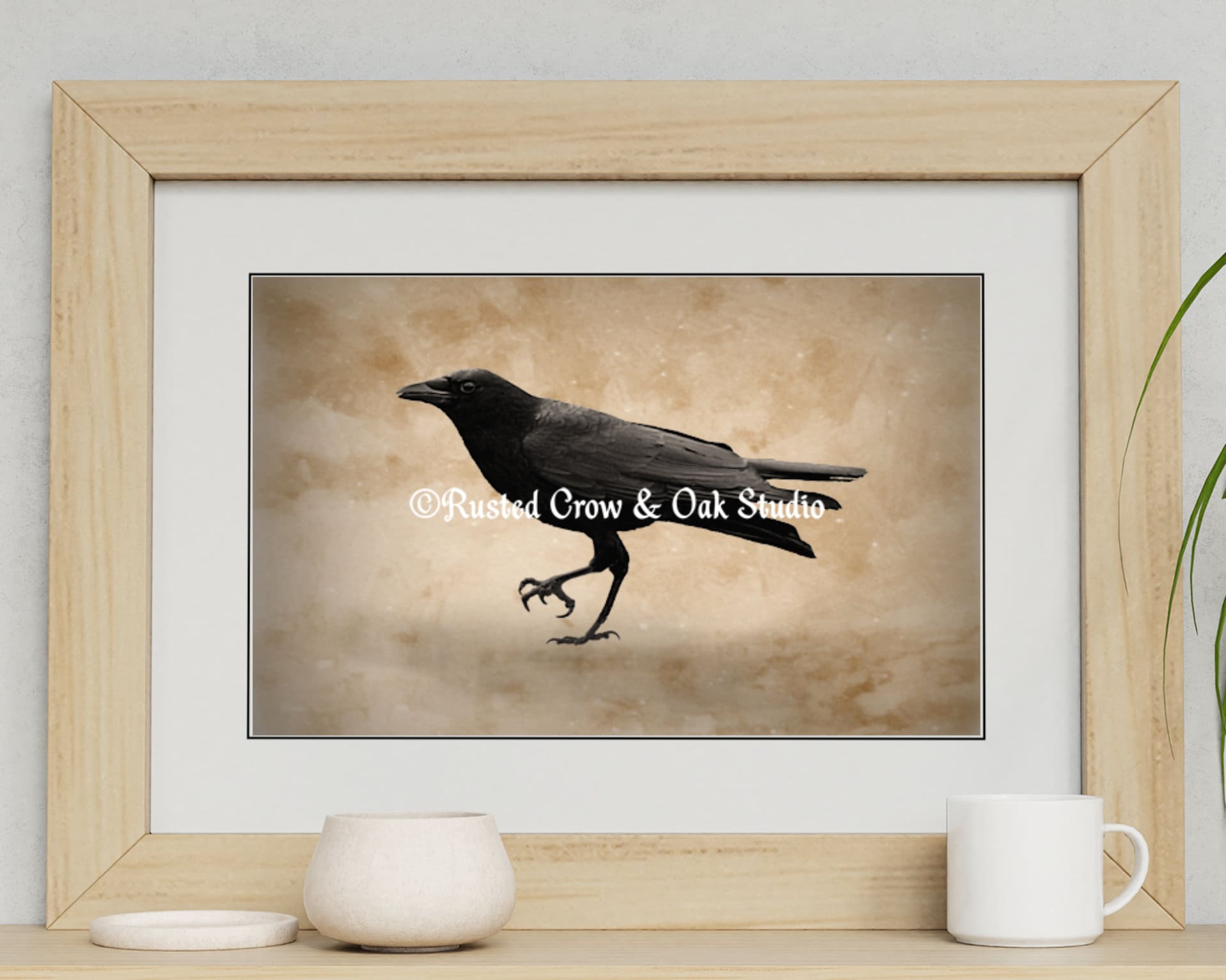 Rustic Crow Black Bird Modern Country Mordern Cottage Art - Etsy
