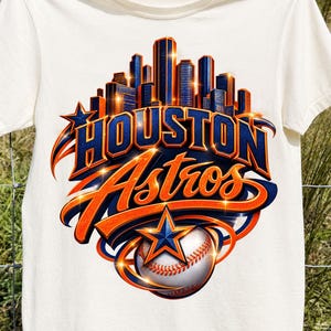 Houston Astros PNG, basebollstadsgrafik, Houston basebollfankonst, sublimeringsdesign för matchdagen, digital nedladdning