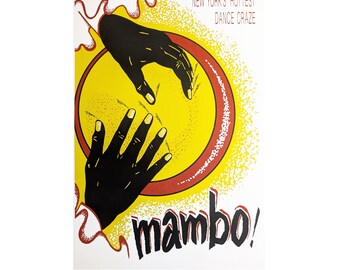 Rare Hand Made MAMBO Ltd Edition of 100 Original Screen Printed Original Fine Art rumba calypso salsa latin