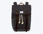 No. 2 - Canvas and Waxed Backpack, Dark Grey, 13" Laptop Backpack, Waxed Canvas Backpack, Waxed Canvas Laptop Backpack